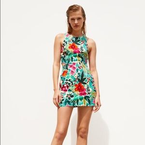 ZARA CUT OUT PRINTED JUMPSUIT DRESS